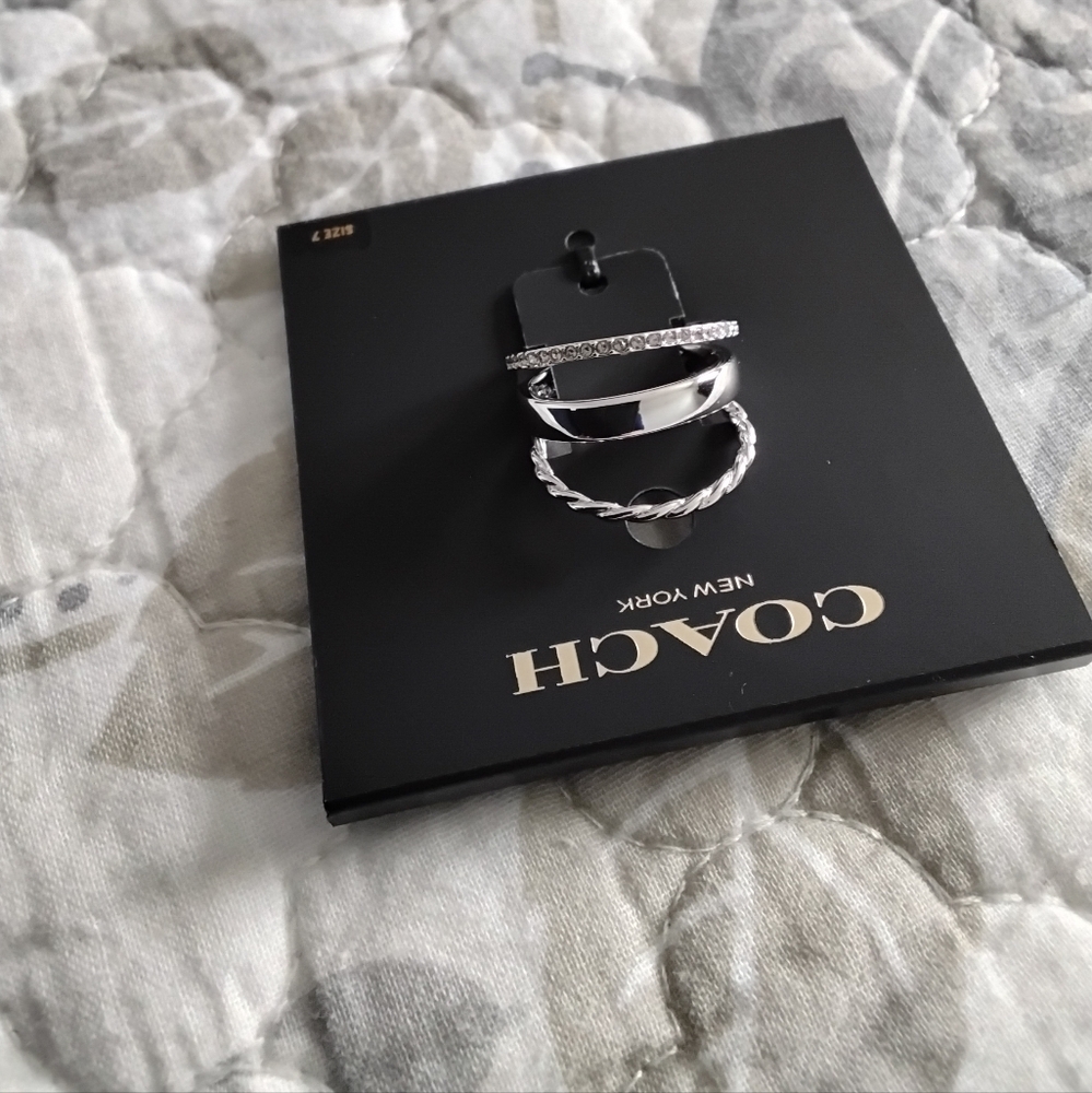 Coach Silver Ring Trio. NWT